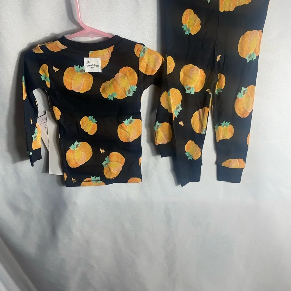 Burt’s Bees Baby Organic Cotton Pumpkin Pajamas Set 12M Holiday Jammies